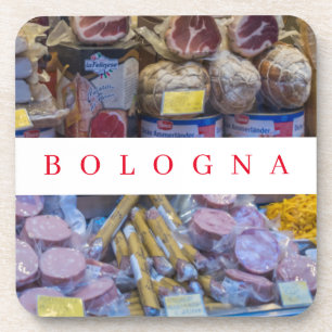 Bologna food shop display view coasters