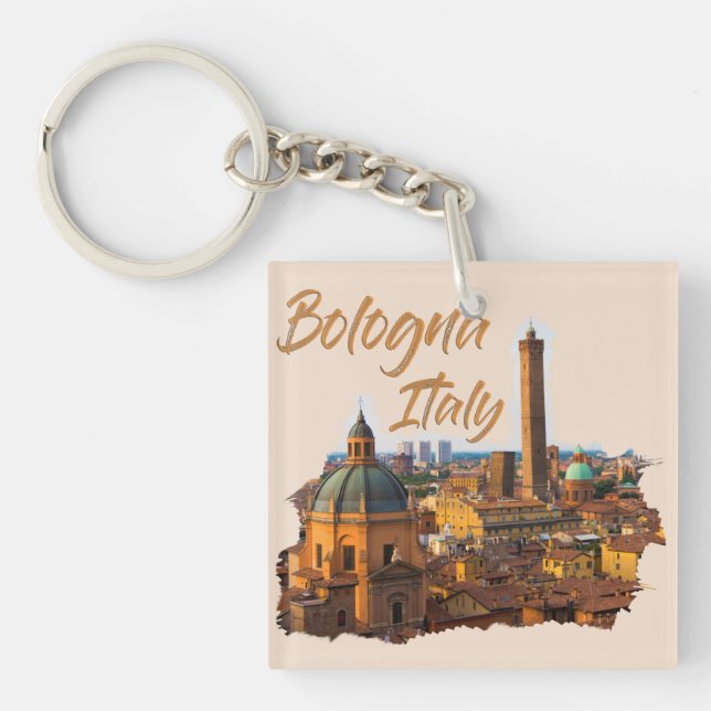 Bologna Italy: Historical Centre Key Ring (Front)