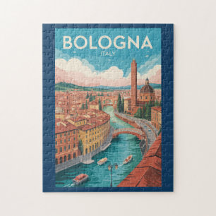 Bologna Italy Illustration Travel Art Vintage Jigsaw Puzzle