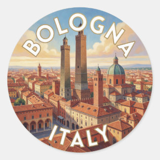 Bologna Italy Mediaeval City Scene ✨ Classic Round Sticker