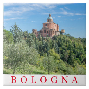 Bologna San Luca Sanctuary view ceramic tile