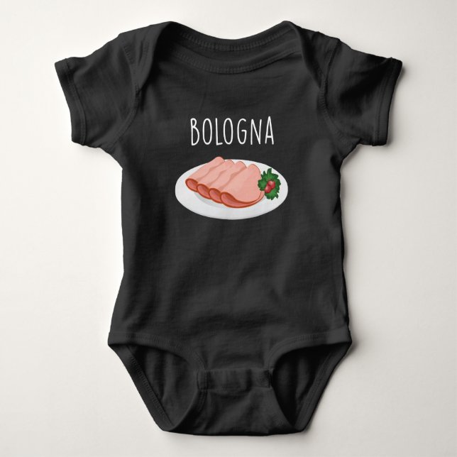 Bologna Sausage Foodie Baloney Mortadella Lover Baby Bodysuit (Front)