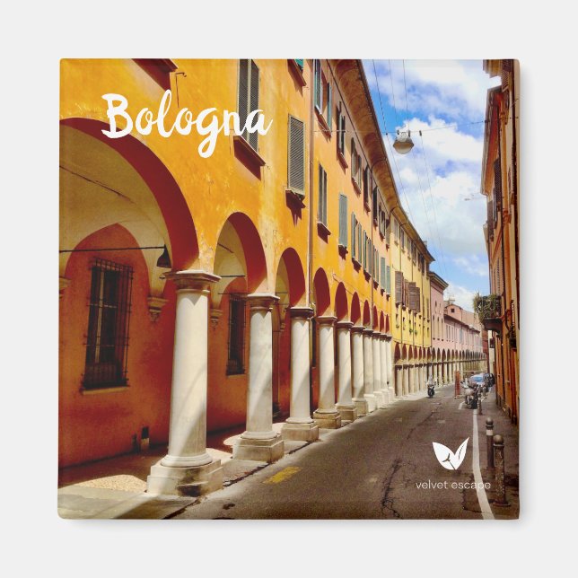 Bologna street - fridge magnet by Velvet Escape (Front)