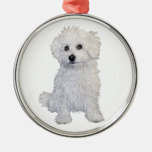 Bolognese Puppy Metal Tree Decoration