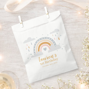 Bolsa De Papel Modern Rainbow Neutral colours Birt Favour Bags