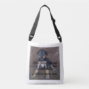 Bolsa Dime como eres con los animales Crossbody Bag