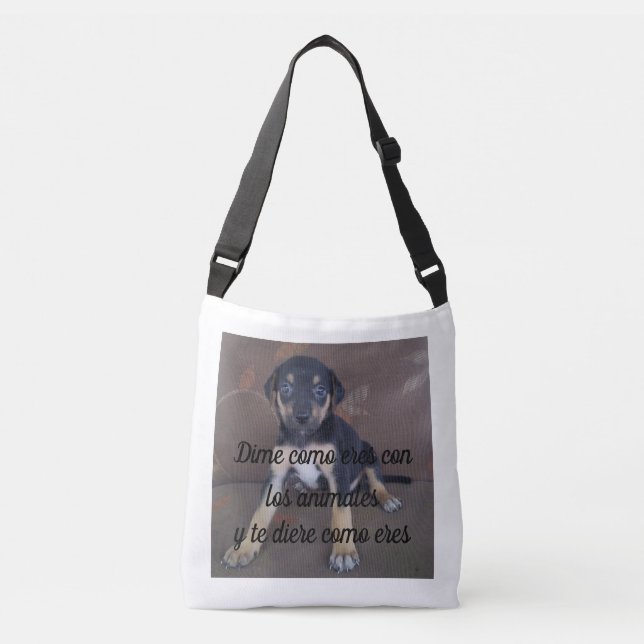 Bolsa Dime como eres con los animales Crossbody Bag (Front)