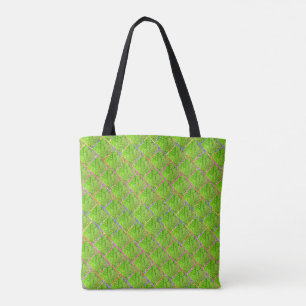 Bolsa verde amadurecido, amarelada, tijolinho tote bag