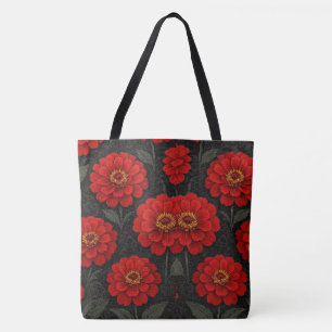 bolsas Flores de Zínnia em artes Tote Bag