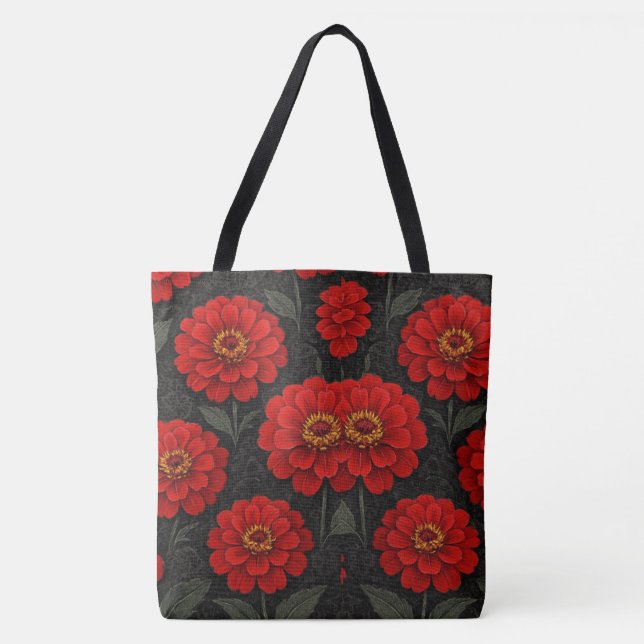 bolsas Flores de Zínnia em artes Tote Bag (Front)