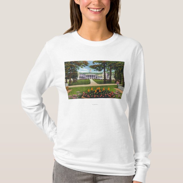 Bolton Landing Exterior View of Sagamore Hotel T-Shirt (Front)