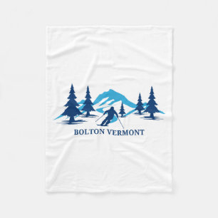 Bolton vermont ski resort skiing skier fleece blanket