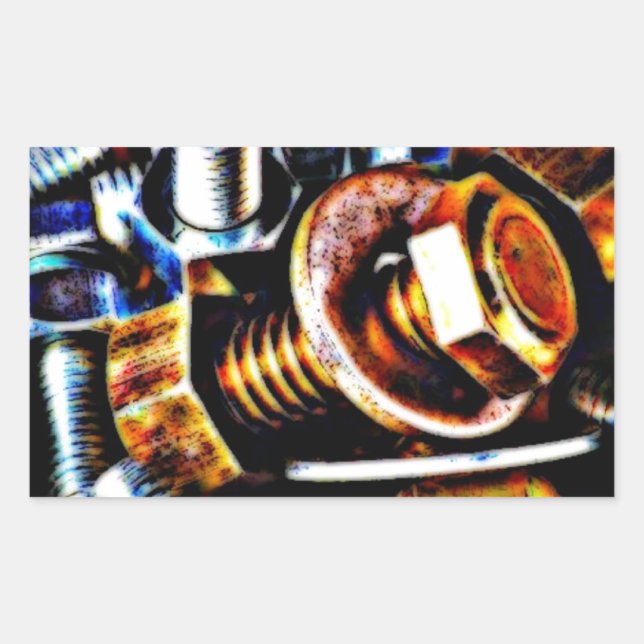 Bolts Pop Art Rectangular Sticker (Front)