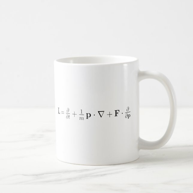 Boltzmann equation, black coffee mug (Right)