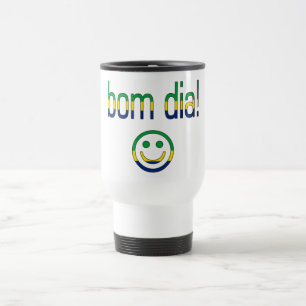 Bom Dia! Brazil Flag Colours Travel Mug