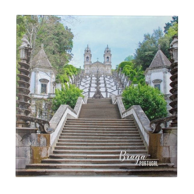 Bom Jesus de Braga Catholic Sanctuary, Portugal Tile (Front)