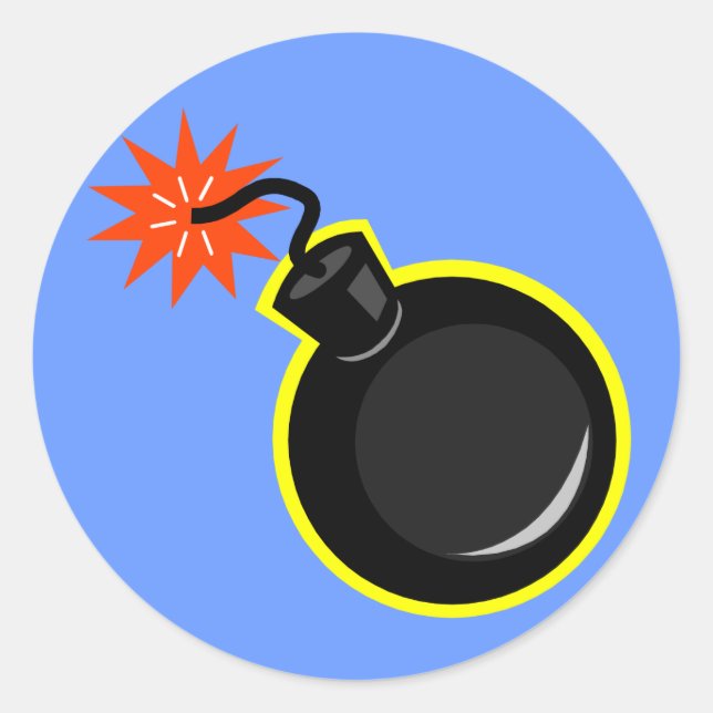 Bomb And Lit Fuse Classic Round Sticker (Front)