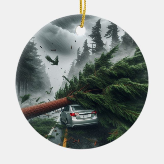 Bomb Cyclone Car 2 Ceramic Tree Decoration (Front)
