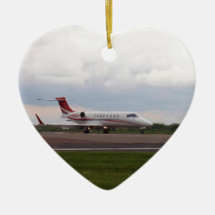 Bombardier Lear Jet 45XR Ceramic Tree Decoration