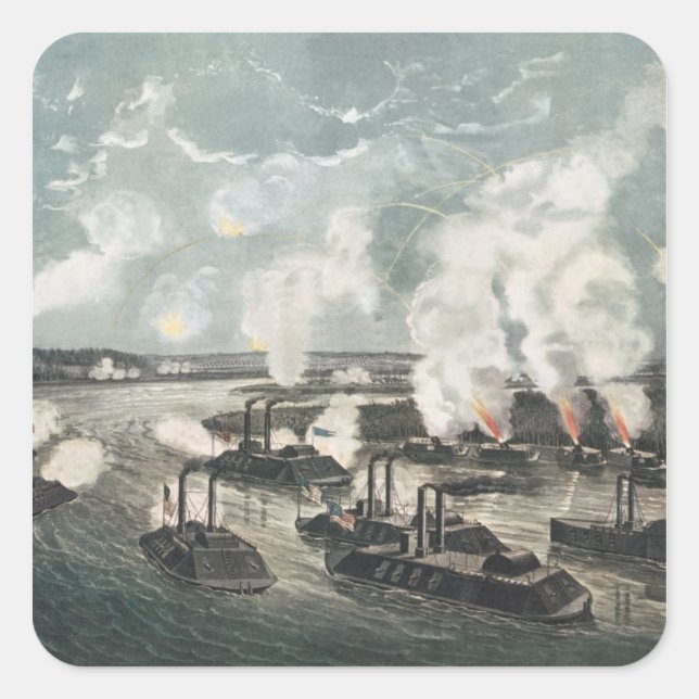 Bombardment and Capture of Island No.10 Square Sticker (Front)