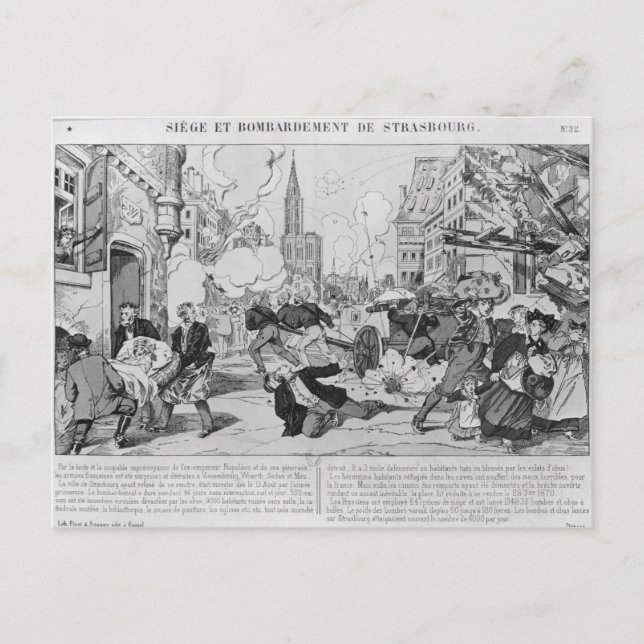 Bombardment and siege of Strasbourg Postcard (Front)