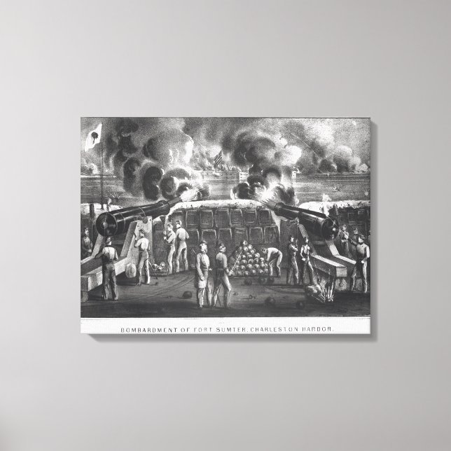 Bombardment of Fort Sumter, Charleston Harbour Canvas Print (Front)