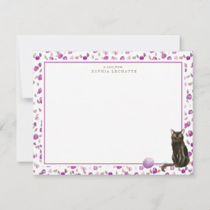 Bombay Black Cat Stationery Card
