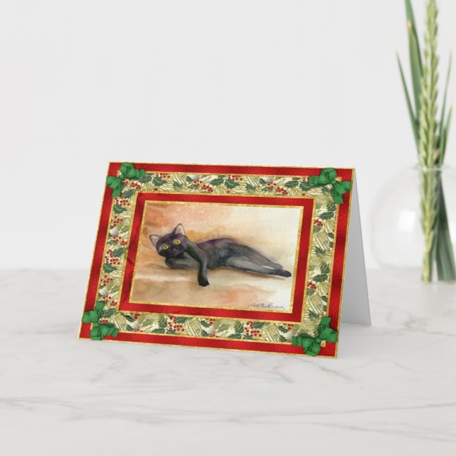 Bombay Cat Blank Christmas Card (Front)