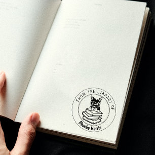 Bombay Cat, Book From the Library Of   Rubber Stamp