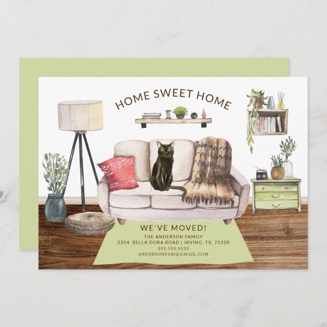 Bombay Cat Moving Announcement (Front/Back)