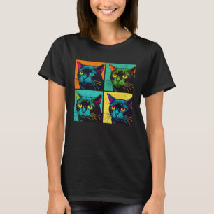 Bombay Cat Pop Illustration Colorful Animal Women T-Shirt
