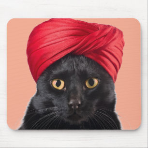 Bombay Cat Wearing A Turban Mouse Pad
