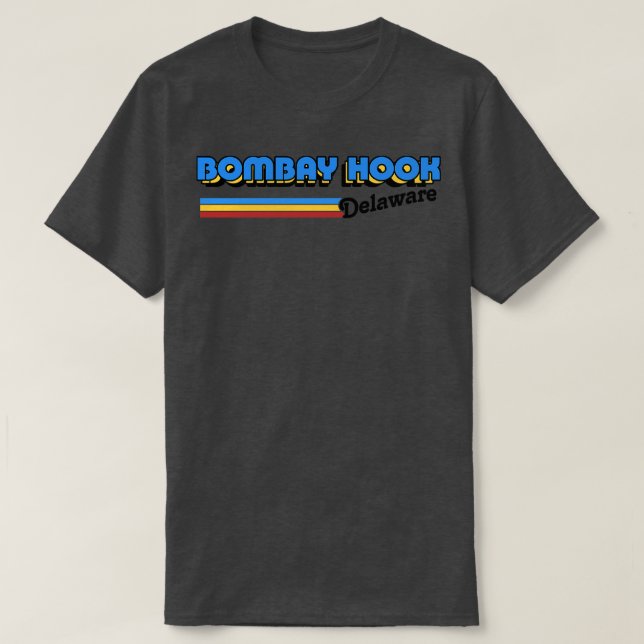 Bombay Hook Delaware Retro Styled Design T-Shirt (Design Front)