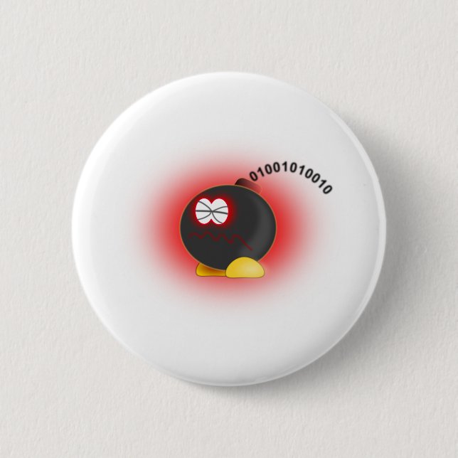BombComputerVirus 6 Cm Round Badge (Front)