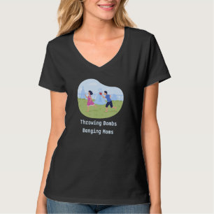 Bombs Banging Moms Football Design T-Shirt