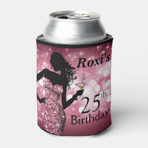 Bombshell Glitter Bling Sparkle Birthday mauve Can Cooler