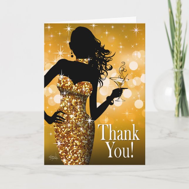 Bombshell Glitter Thank You | gold (Front)