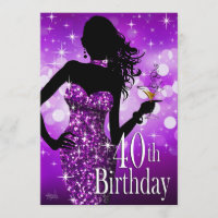 Bombshell Zebra 40th Surprise Party | purple