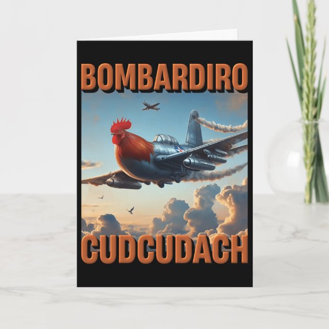 Bomrdiro Cudcudach Italian Brainrot Plane Rooster  Card (Front)