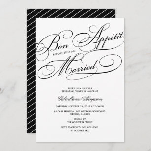 Bon Appetit Before Married Rehearsal Dinner Invite