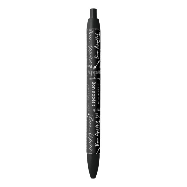 Bon Appetit Black and White French Chef Ink Pen (Front Vertical)