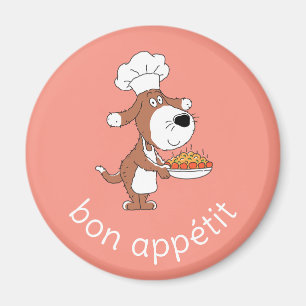 Bon Appétit Chef Cook Cute Funny Dog Puppy Cartoon Magnet