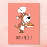 Bon Appétit Chef Cook Cute Funny Dog Puppy Cartoon