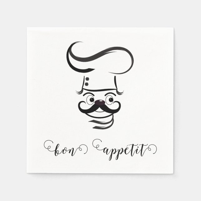 Bon Appetit Chef Paper Napkin (Front)