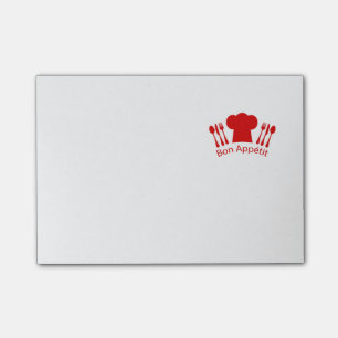 Bon Appetit Chef's Hat, Knife and Fork Post-it Notes