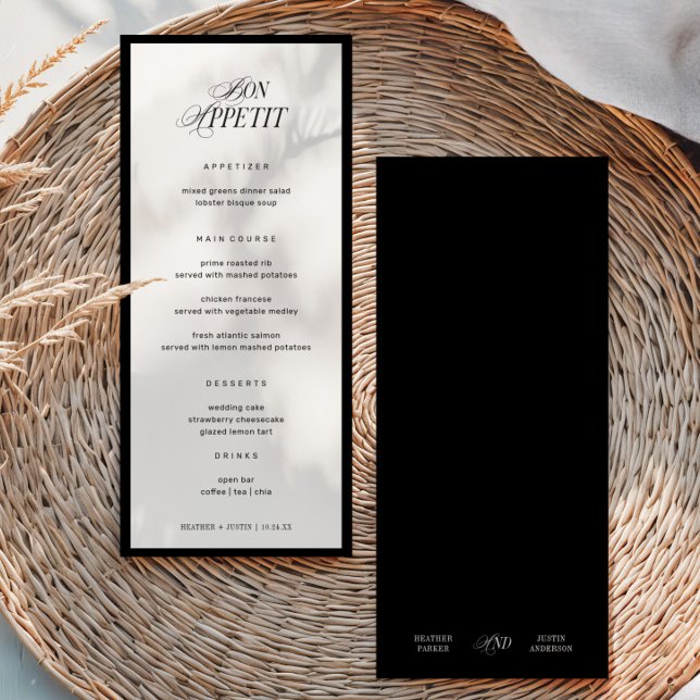 Bon Appetit Classic Elegant Wedding Menu (Creator Uploaded)