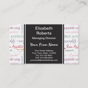 Bon Appetit Classic Pattern Business Card