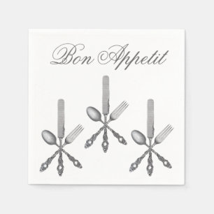 Bon Appetit Elegant Fork Spoon Knife Cutlery V Napkin