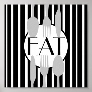 bon appetit  kitchen quote bold modern chic poster