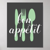 bon appetit kitchen quote word art modern style